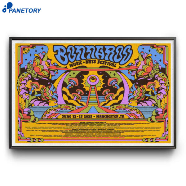 Bonnaroo Music And Arts Festival Manchester TN June 2025 Poster