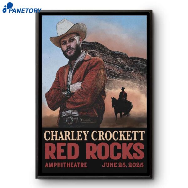 Charley Crockett June 25 2025 Red Rocks Amphitheatre Poster