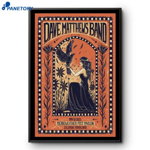 Dmb Tour Merriweather Post Pavilion May 31 2025 Columbia MD Poster