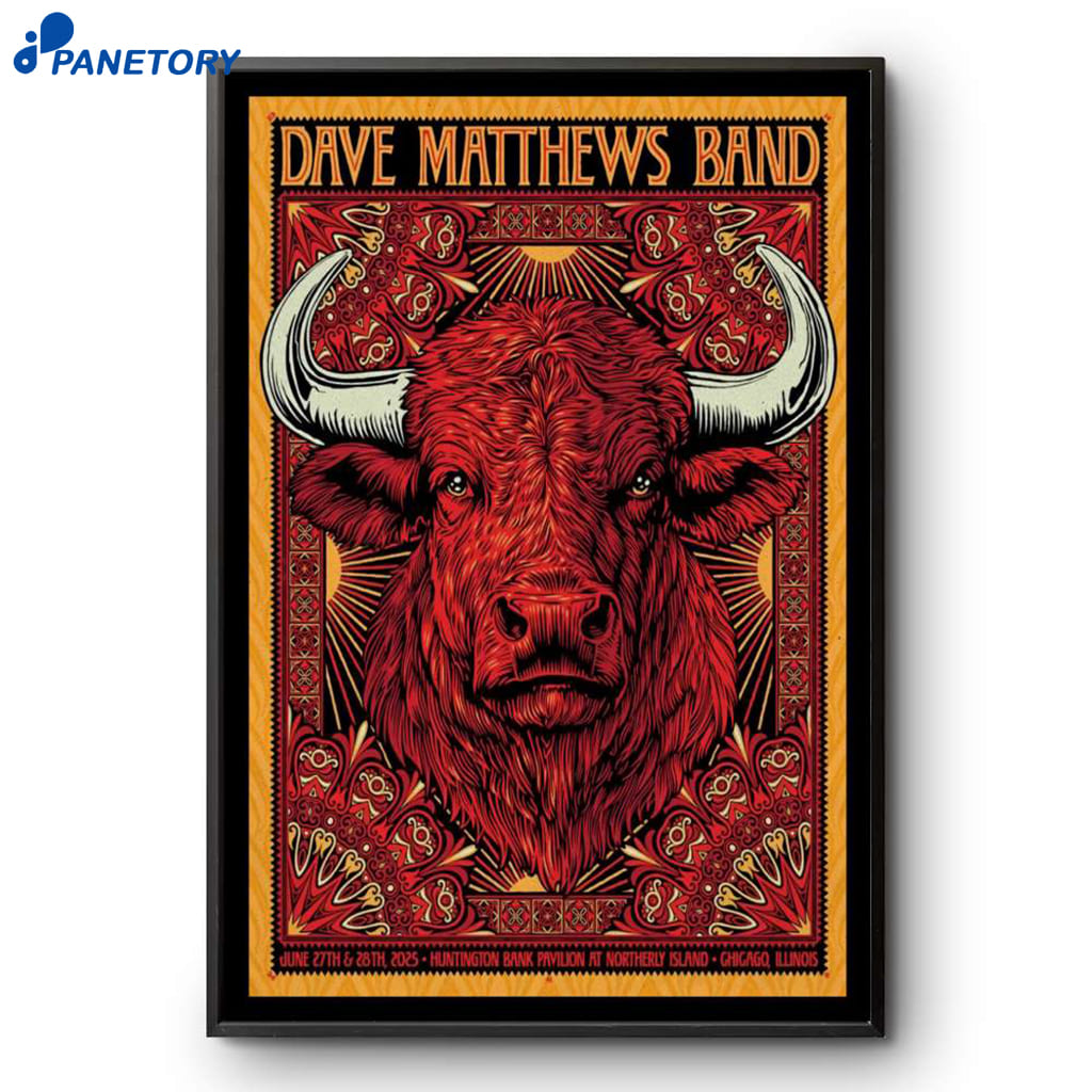 Dave Matthews Band Chicago IL Concert 2025 Poster 2 Dave Matthews Band Chicago Il Concert 2025 Poster