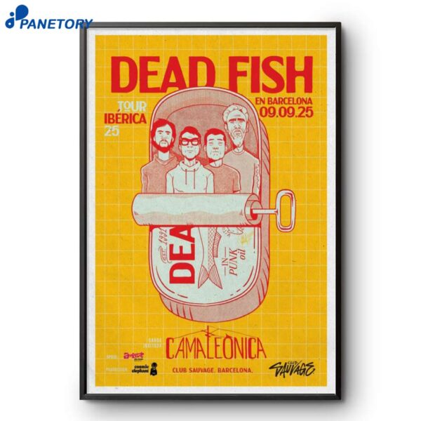 Dead Fish Club Sauvage Barcelona Sep 9 2025 Poster