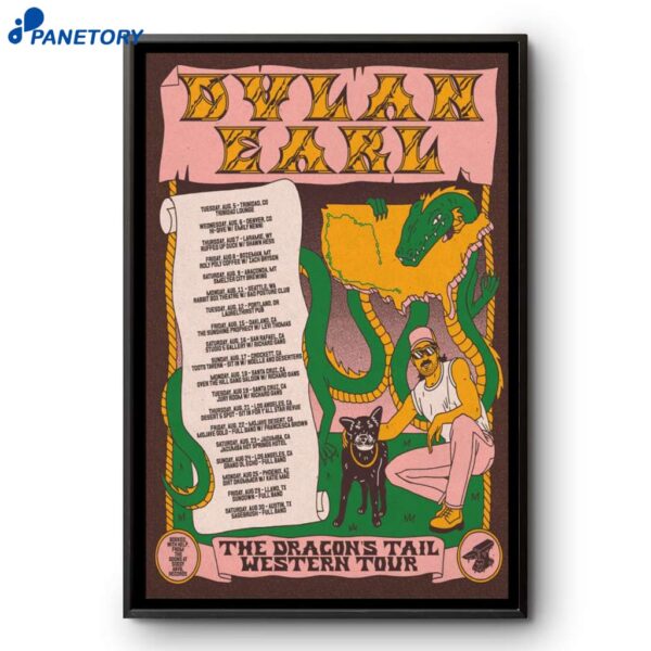 Dylan Earl The Gragons Tail Western 2025 Tour Poster