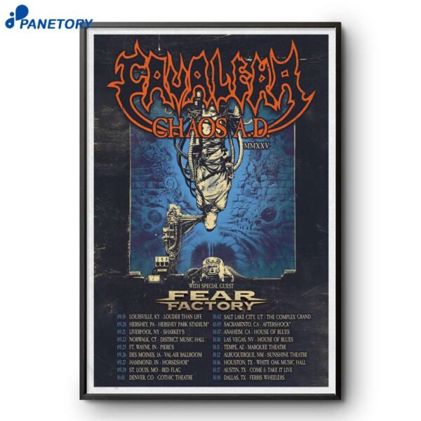 Iggor And Max Cavalera 2025 US Tour Poster