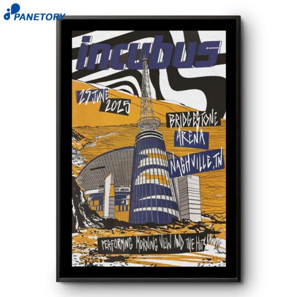 Incubus 2025 Nashville TN Poster