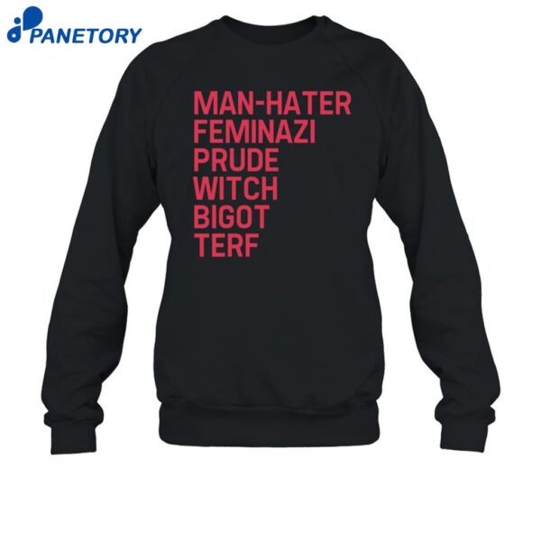 Jack Jewell Man Hater Feminazi Prude Witch Bigot Terf Shirt 1
