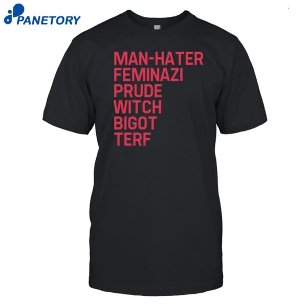 Jack Jewell Man Hater Feminazi Prude Witch Bigot Terf Shirt