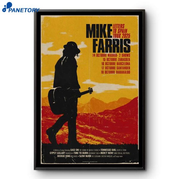 Mike Farris 2025 Letters To Spain Shows Poster