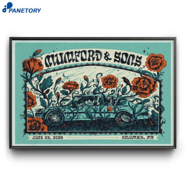 Mumford And Sons Columbia MD Jun 22 2025 Poster