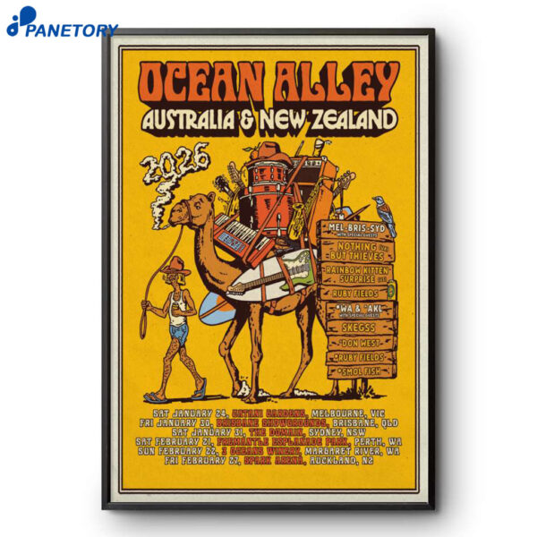 Ocean Alley 2026 Australia And New Zealand Tour Poster