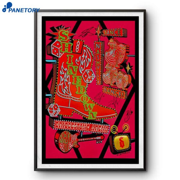 Shinedown Tour Nashville 2025 Poster