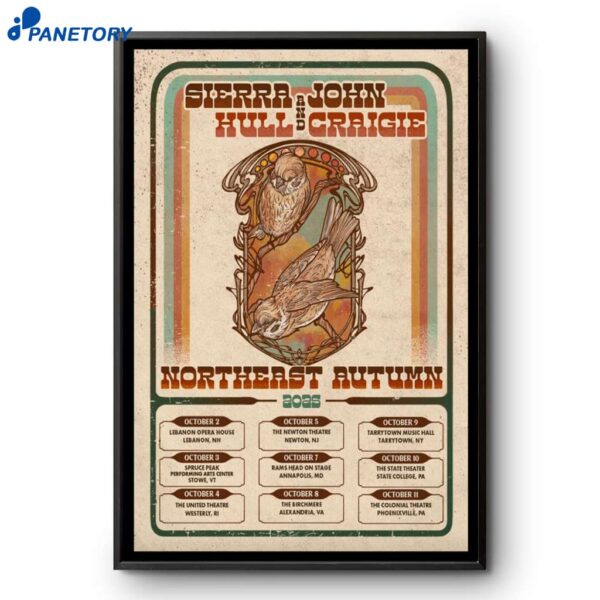 Sierra Hull And John Craigie Northeast Autumn 2025 Tour Poster
