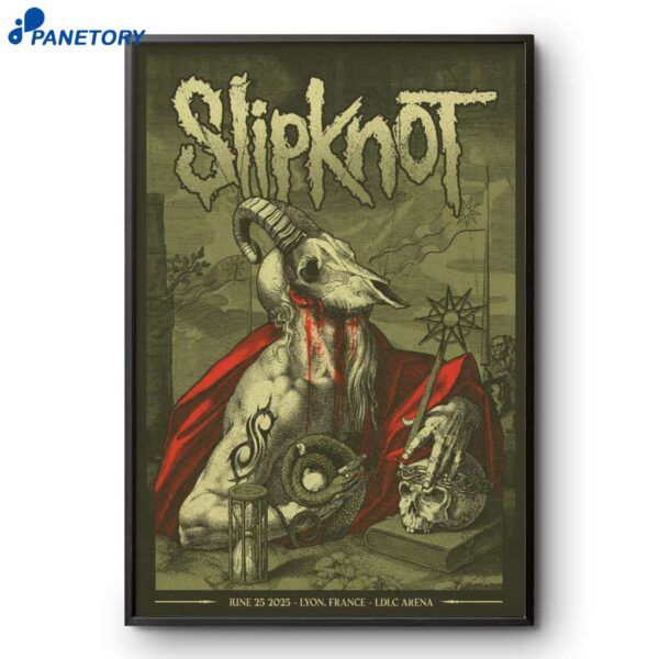 Slipknot Lyon France Tour Jun 25 2025 Poster