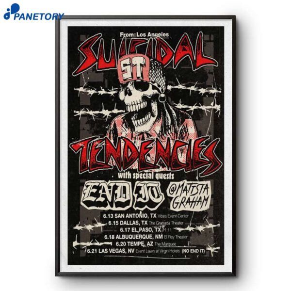 Suicidal Tendencies Poster Dallas TX Jun 15 2025 Poster