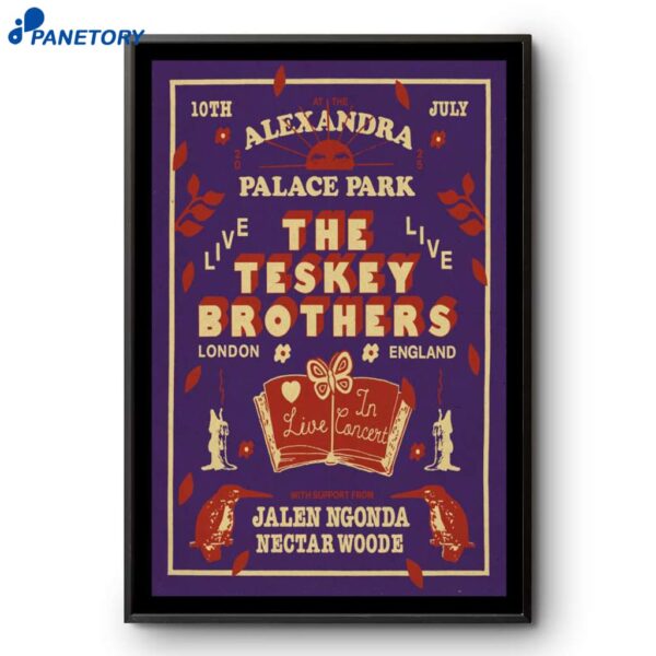 The Teskey Brothers Tour London England Jul 10 2025 Poster