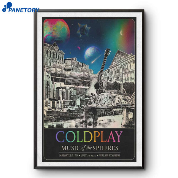 Coldplay Music Of The Spheres Tour 2025 Nashville TN Poster