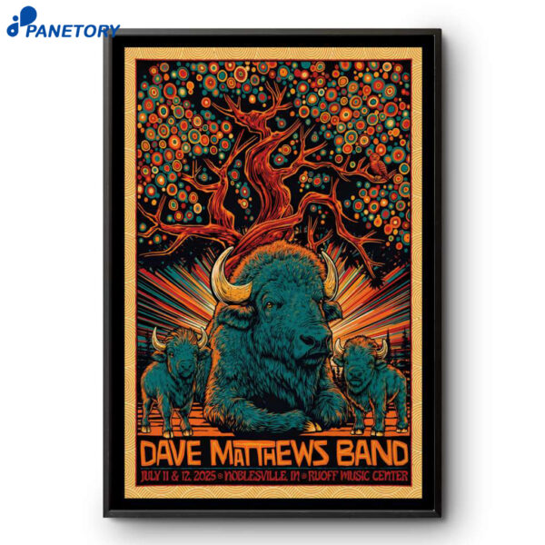 Dave Matthews Band Noblesville IN July 11 & 12 2025 Poster