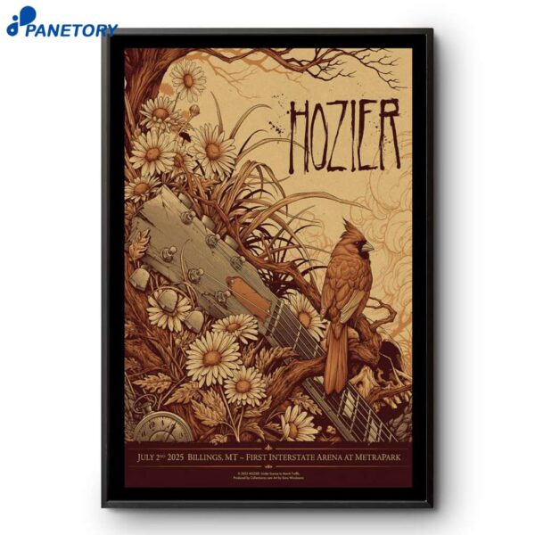Hozier Jul 2nd 2025 Billings MT Event Poster
