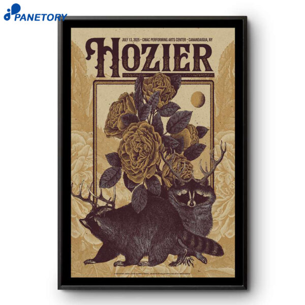 Hozier Tour Canandaigua NY July 13 2025 Poster