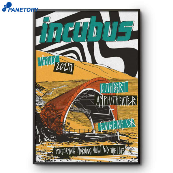 Incubus At Cuthbert Amphitheater On Jul 16 2025 Poster