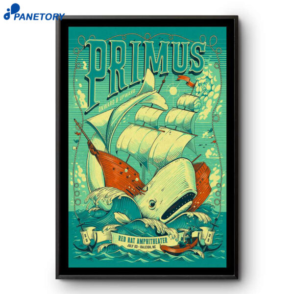 Primus Tour Raleigh Nc Red Hat Amphitheater July 23 2025 Poster