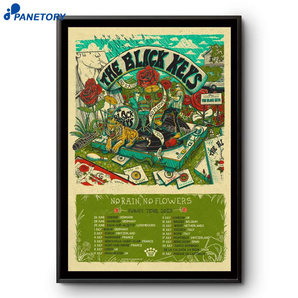 The Black Keys European 2025 Tour Poster 2 The Black Keys European 2025 Tour Poster
