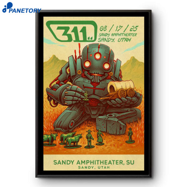 The 311 Concert Salt Lake City Utah Aug 17 2025 Poster