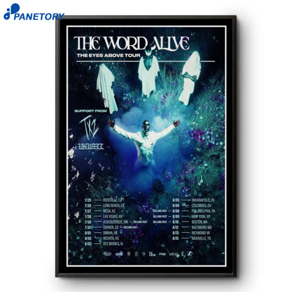 The Eyes Above Tour 2025 The Word Alive Poster