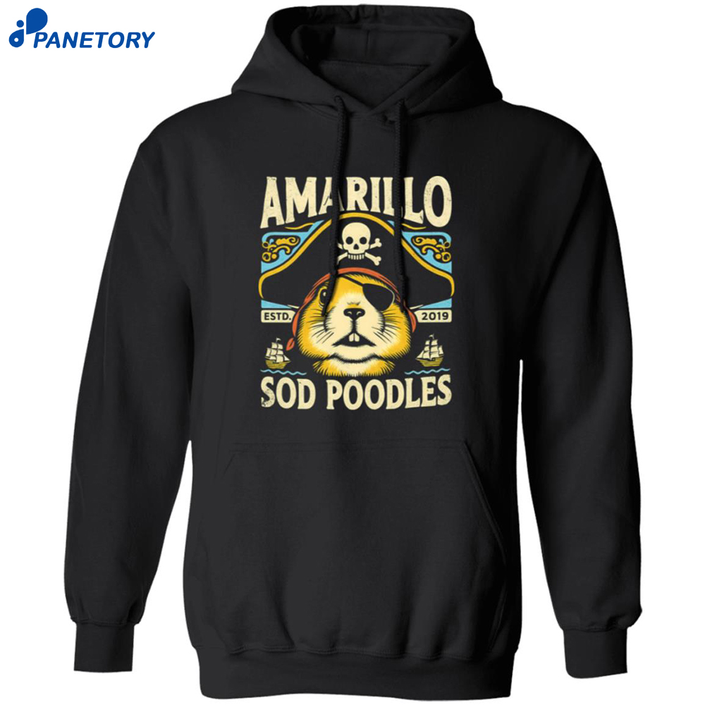 Amarillo Sod Poodles Black Prairie Dog Pirate Shirt 7 Amarillo Sod Poodles Black Prairie Dog Pirate Shirt 2