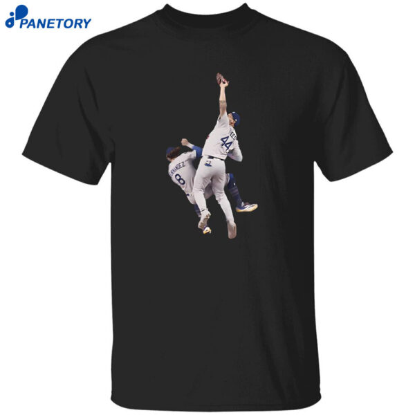 Andy Page Kike Hernandez Outfield Catch Shirt
