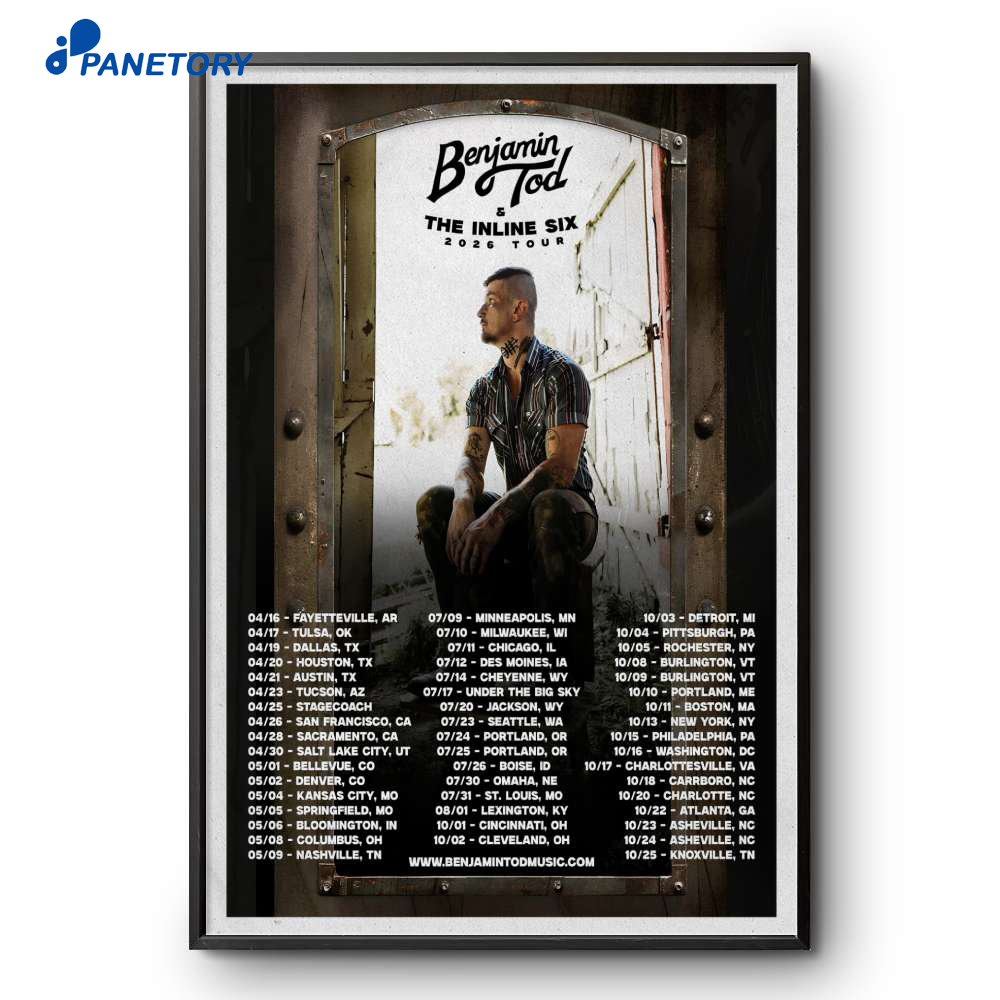 Benjamin Tod And The Inline Six 2026 Tour Poster 2 Benjamin Tod And The Inline Six 2026 Tour Poster
