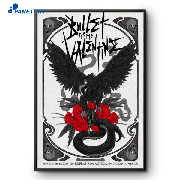 Bullet For My Valentine Mexico Tour Nov 29 2025 Poster