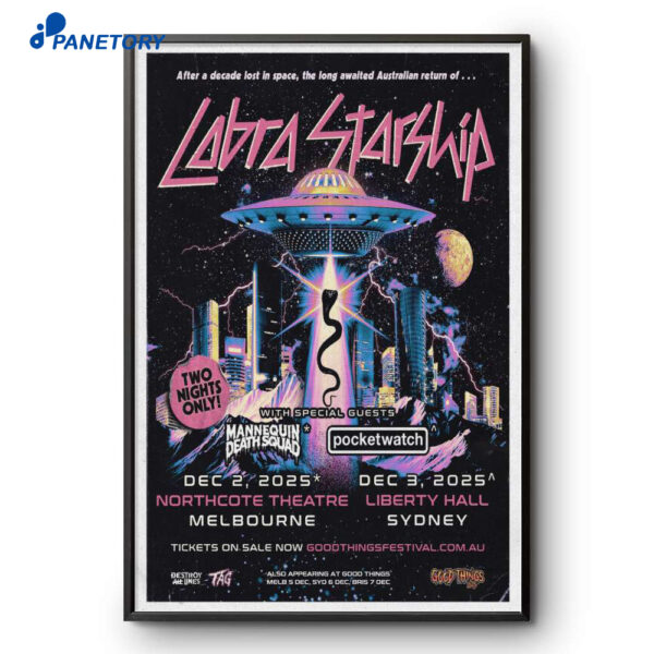 Cobra Starship Dec 3 2025 Liberty Hall Sydney Poster