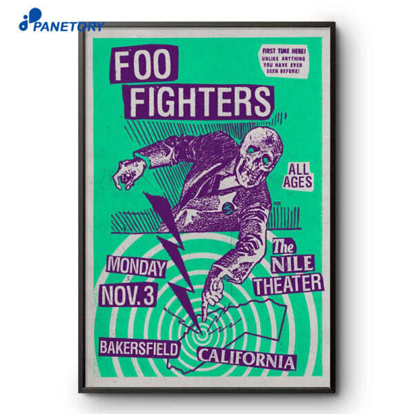 Foo Fighters Nile Theater Bakersfield CA Nov 3 2025 Poster