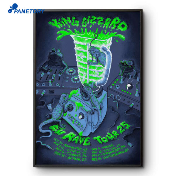 King Gizzard And The Lizard Wizard Eu Rave 2025 Shows Poster