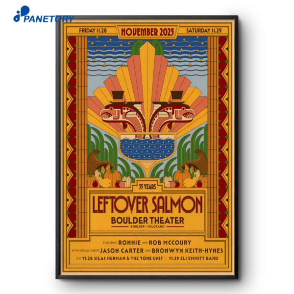 Leftover Salmon Boulder Theater Boulder CO Nov 28 29 2025 Poster