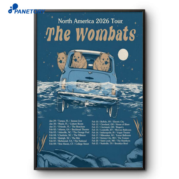 The Wombats North America 2026 Tour Poster