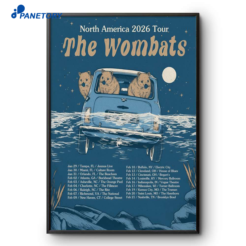 The Wombats North America 2026 Tour Poster 2 The Wombats North America 2026 Tour Poster