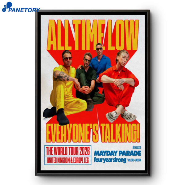All Time Low UK And Europe Shows 2026 Poster