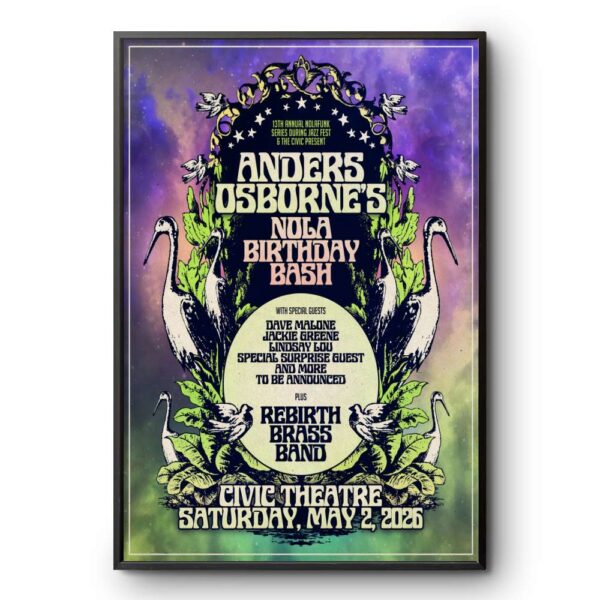 Anders Osborne Civic Theatre New Orleans LA May 2 2026 Poster
