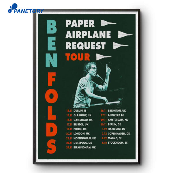 Ben Folds Paper Airplane Request Tour 2025 Poster
