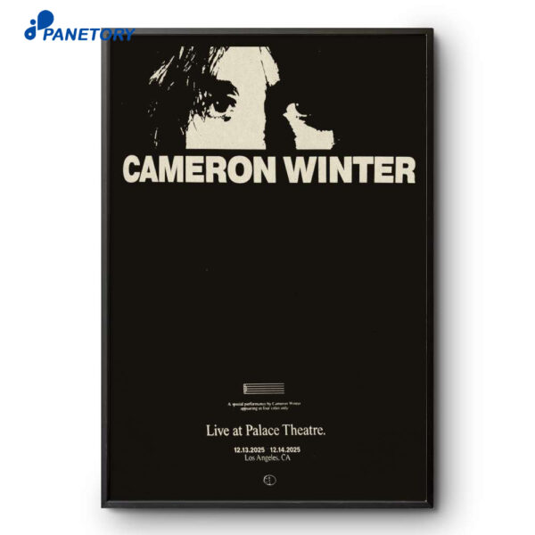 Cameron Winter Los Angeles Dec 13-14 2025 Poster