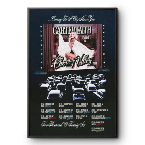 Carter Faith The Cherry Valley Tour 2026 Poster