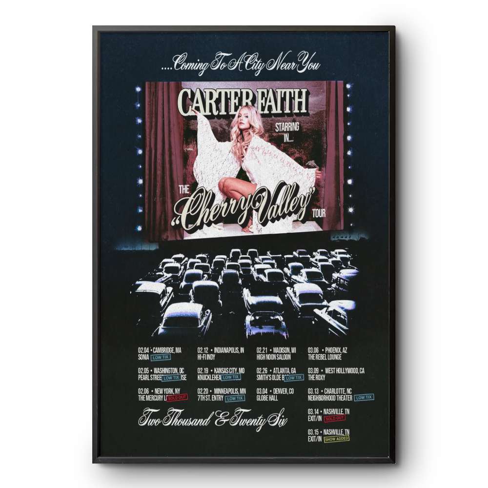 Carter Faith The Cherry Valley Tour 2026 Poster 2 Carter Faith The Cherry Valley Tour 2026 Poster