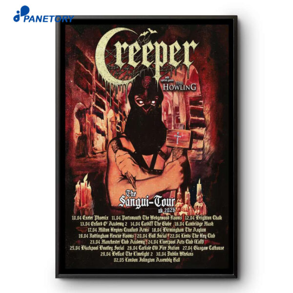 Creeper The Sangui Tour UK 2026 Poster