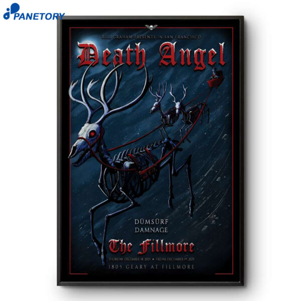 Death Angel The Fillmore San Francisco CA Dec 18 2025 Poster
