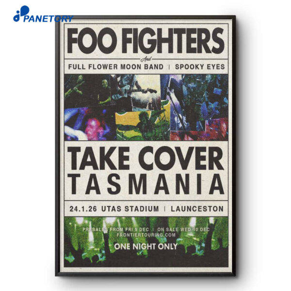 Foo Fighters Launceston Aus Jan 24 2026 Poster
