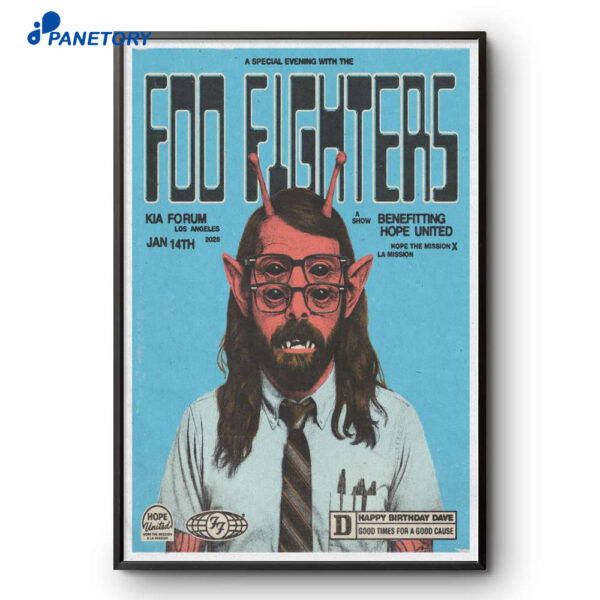 Foo Fighters Tour Los Angeles CA Jan 14 2026 Poster