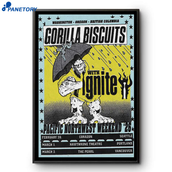 Gorilla Biscuits Pacific Northwest Weekend Shows 2026 Poster