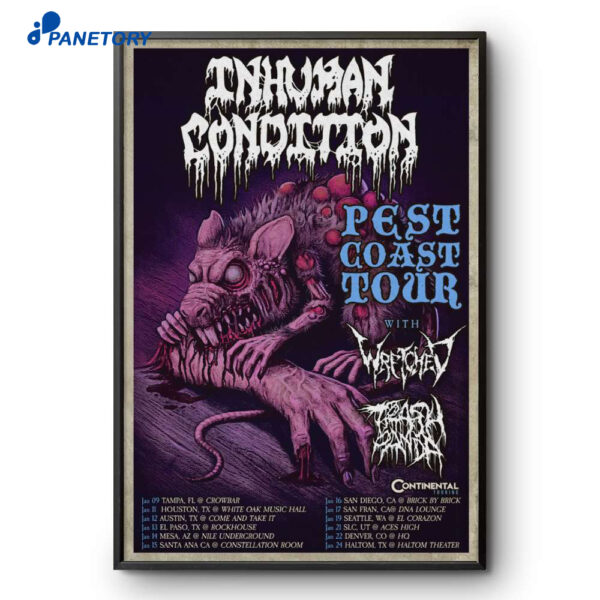 Inhuman Condition Pest Coast Tour 2026 Poster