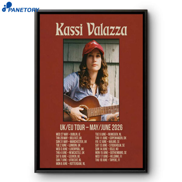 Kassi Valazza UK-EU Shows 2026 Poster
